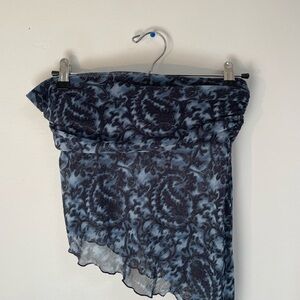Urban Outfitters Black and Blue Floral Bandeau Top